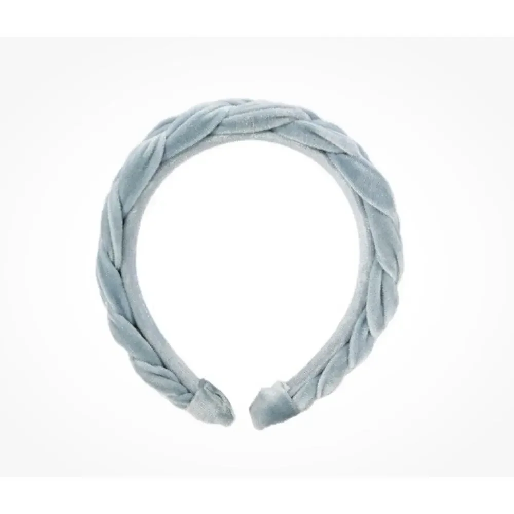 Elemis Womens Velvet Braided Headband Hair Accessory Blue- NEW